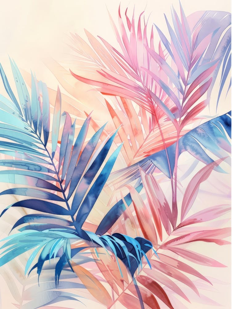 Feuilles tropicales aquarelle 2