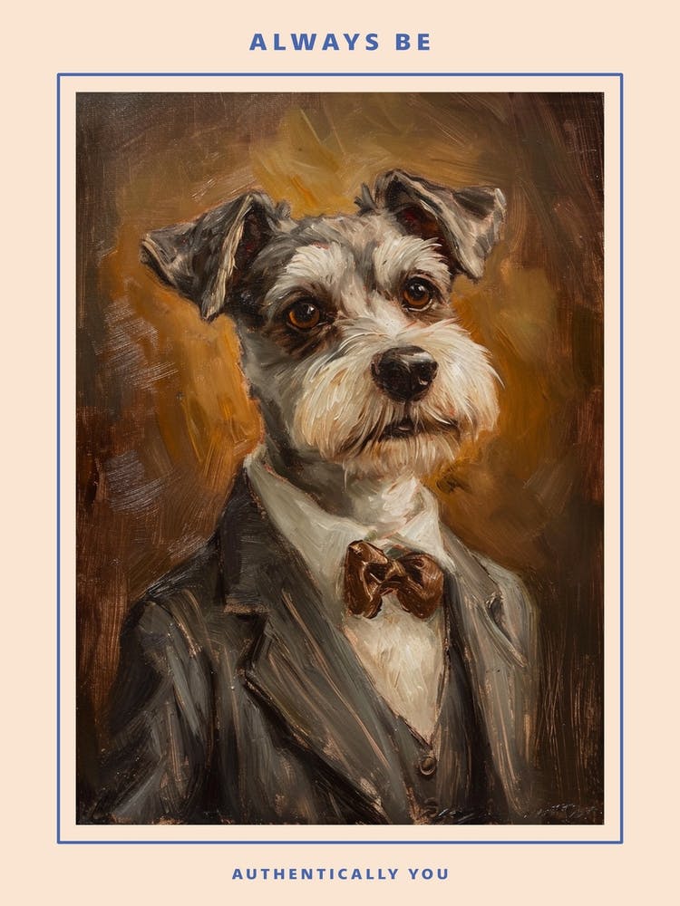 Dog In A Suit Kitsch Portrait 4 Poster