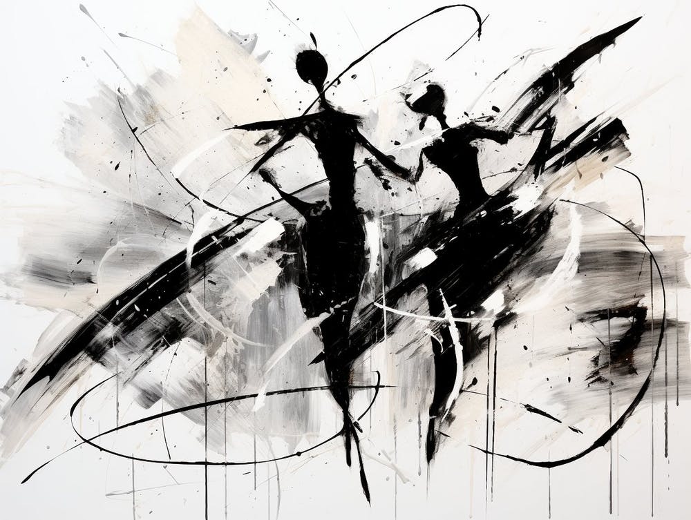 Dance Abstract Black And White 7