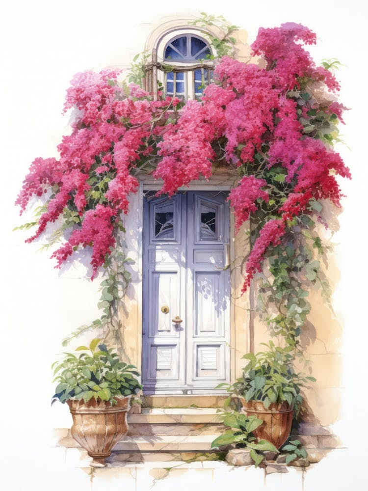 Antibes, France   Mediterranean Doors Watercolour Painting 3