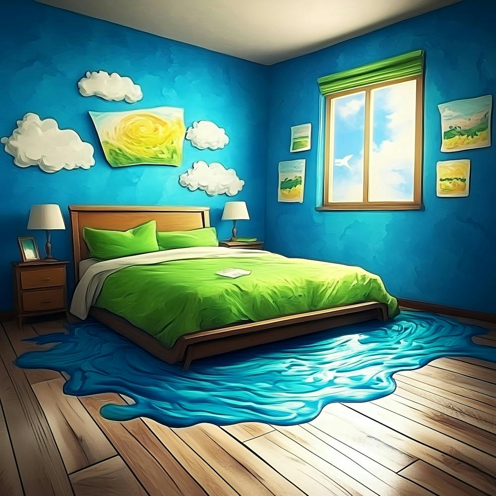 Blaues Schlafzimmer
