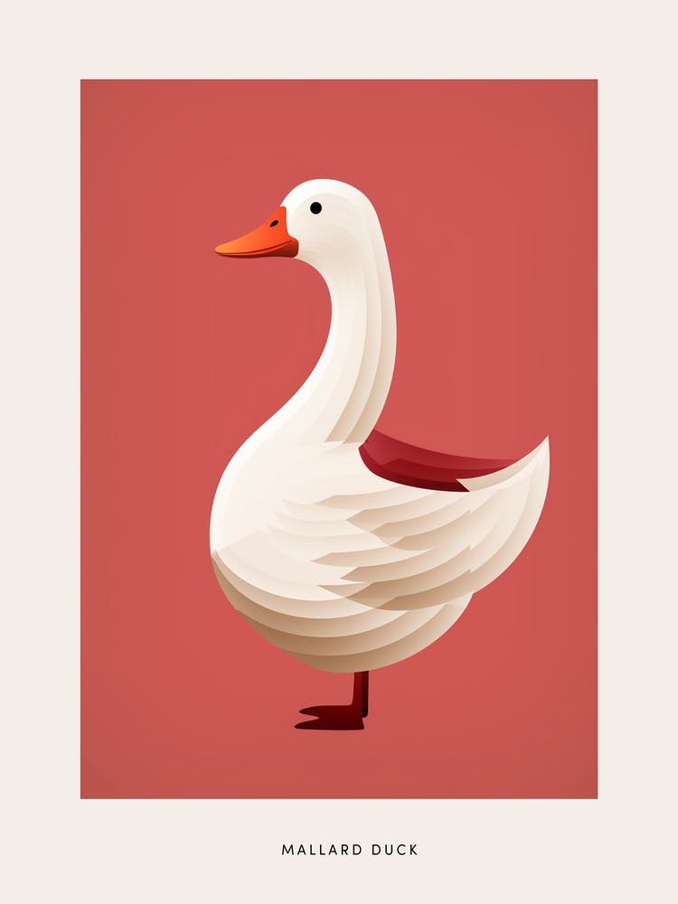 Minimalist Mallard Duck 1 Bird Poster