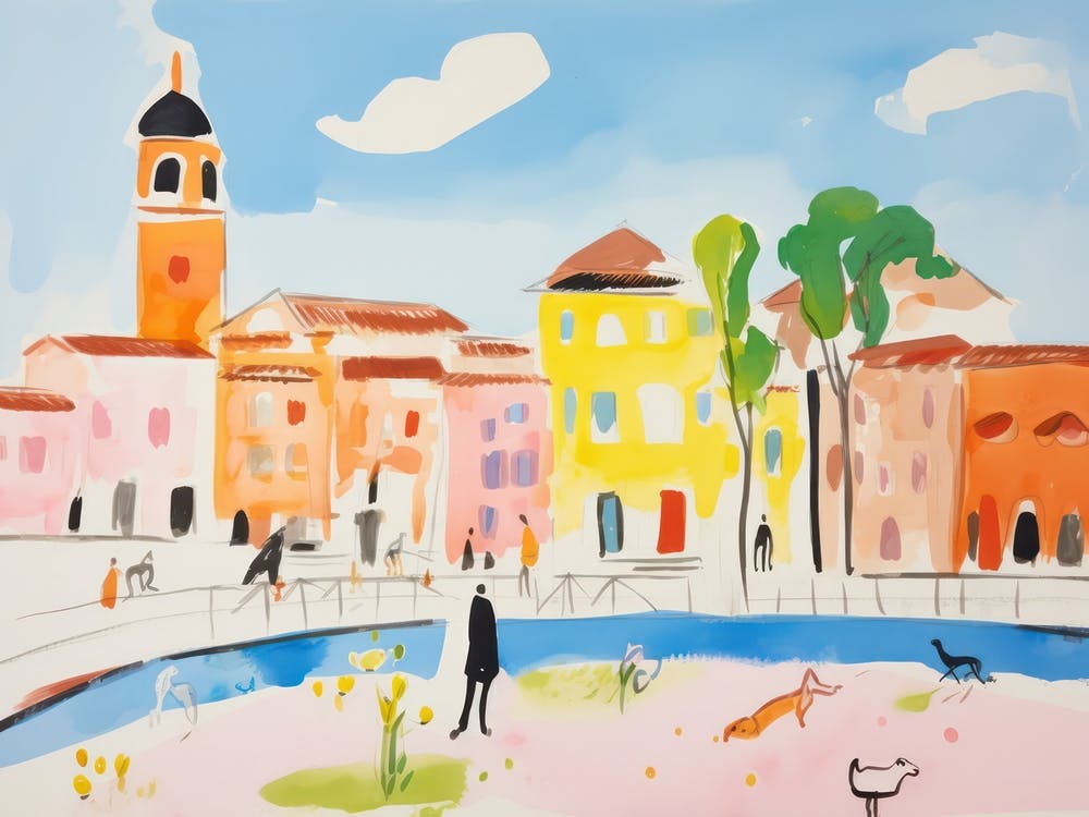 Padua Italy Cute Watercolour Illustration 2