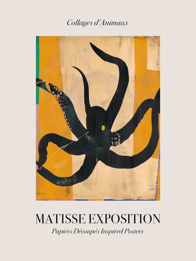 Oktopus 4 Matisse Inspiriertes Exposition Tiere Poster