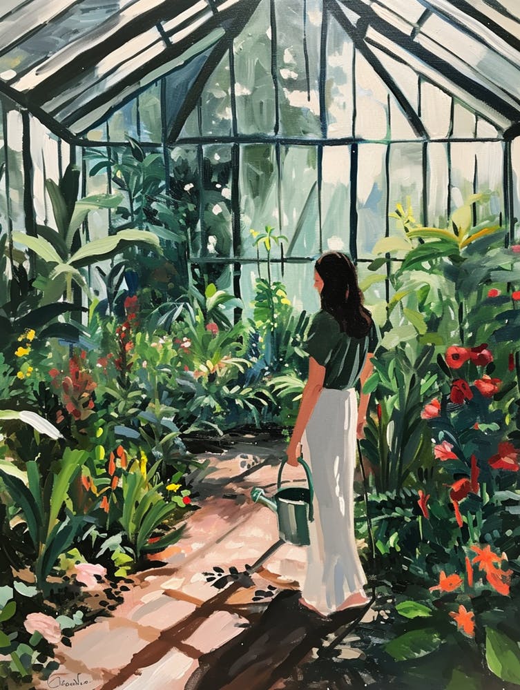 Girl In A Greenhouse - expressionism