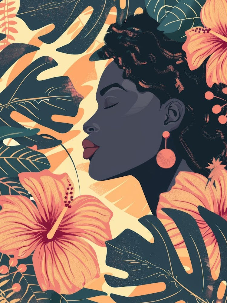 Hawaiian Girl With Flowers