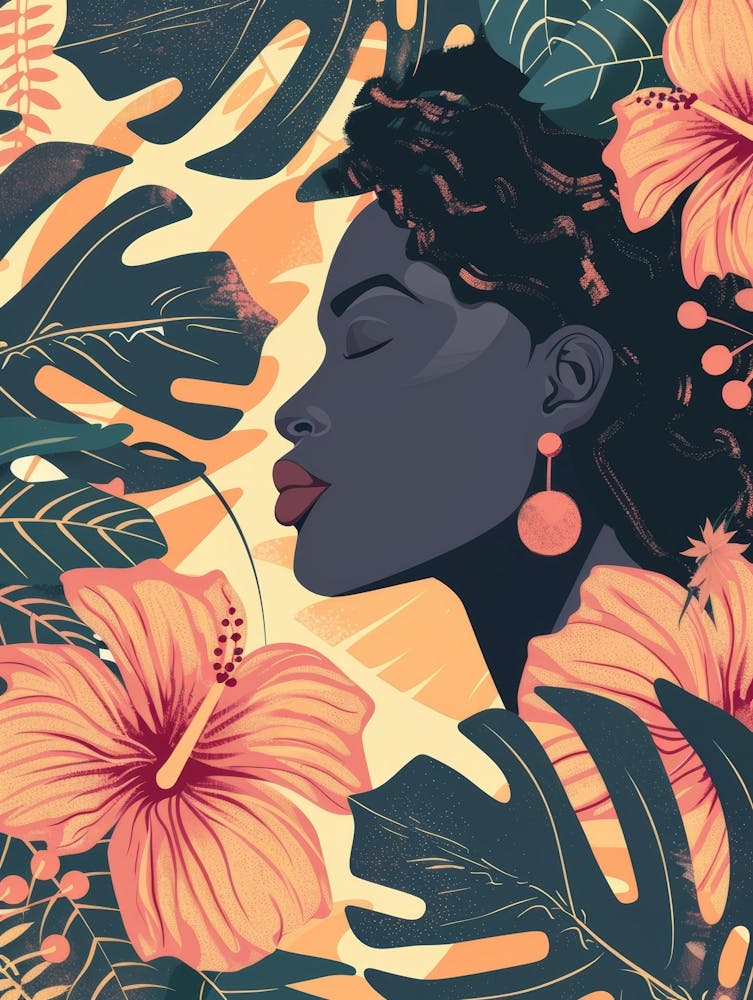 Hawaiian Girl With Flowers