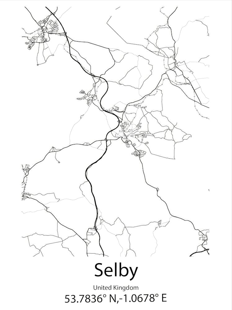 Selby,United Kingdom Minimalist Map