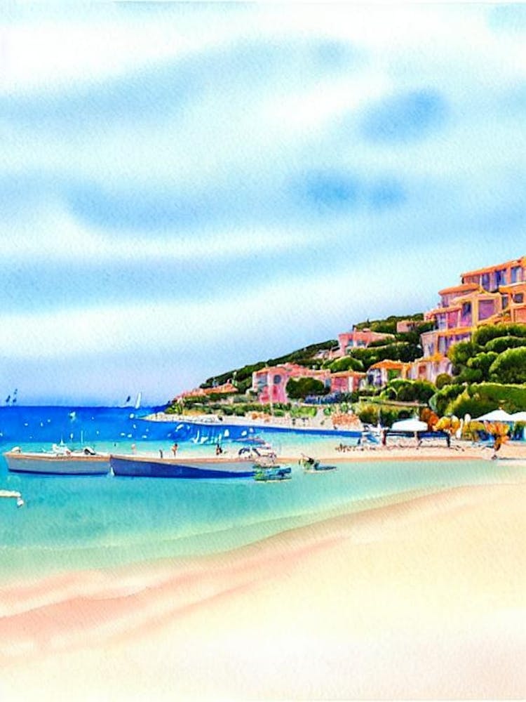 Plage De L'Escalet 3, Saint Tropez, France Watercolour