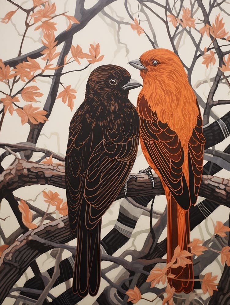 Art Nouveau Birds Poster Harrier 2