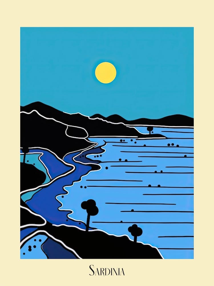 Poster Of Minimal Design Style Of Sardinia, Italy 2