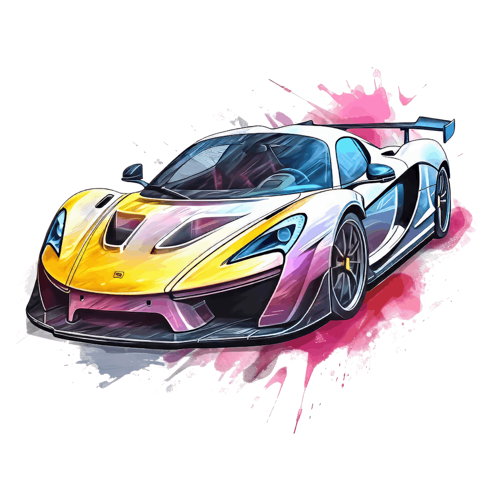 Watercolor Sleek Supercars 15