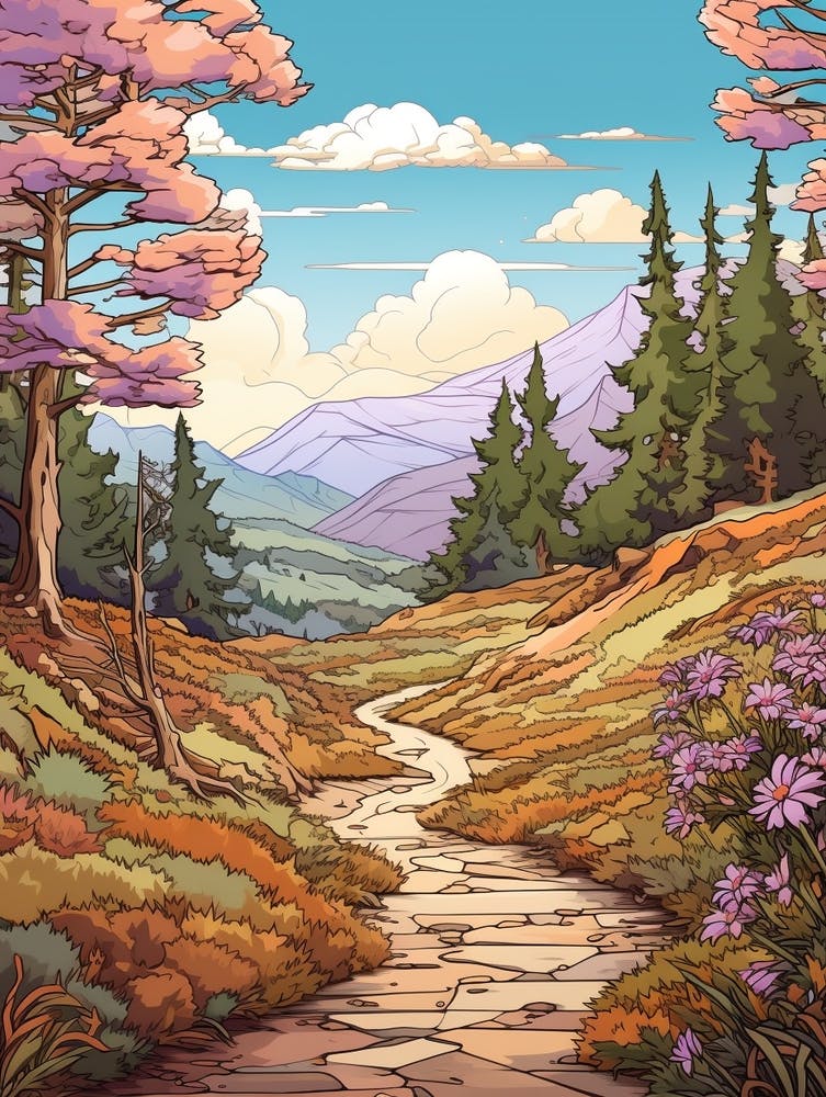 Kepler Track New Zealand 1 Hike Illustration