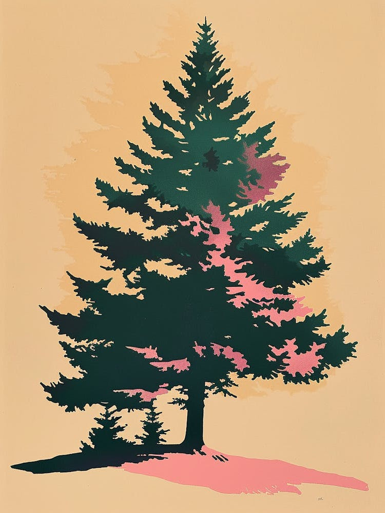 Fir Tree Colourful Illustration 3