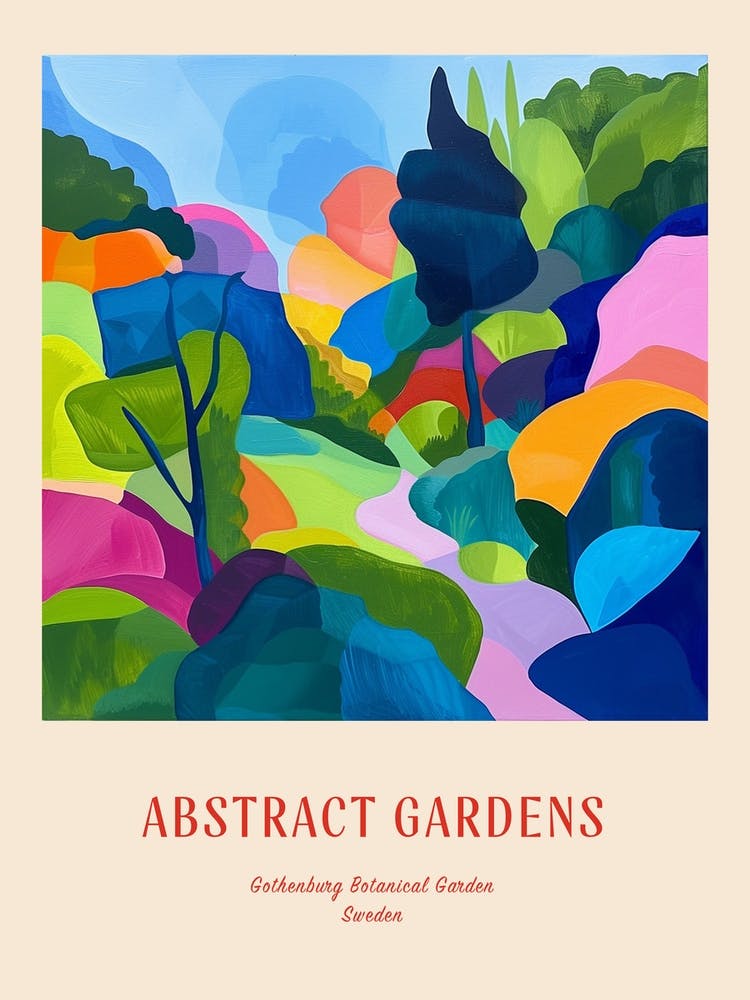 Colourful Gardens Gothenburg Botanical Garden Sweden 2 Red Poster