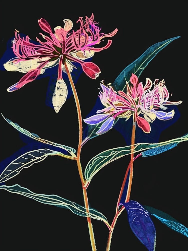 Neon Flowers On Black Globe Amaranth 2