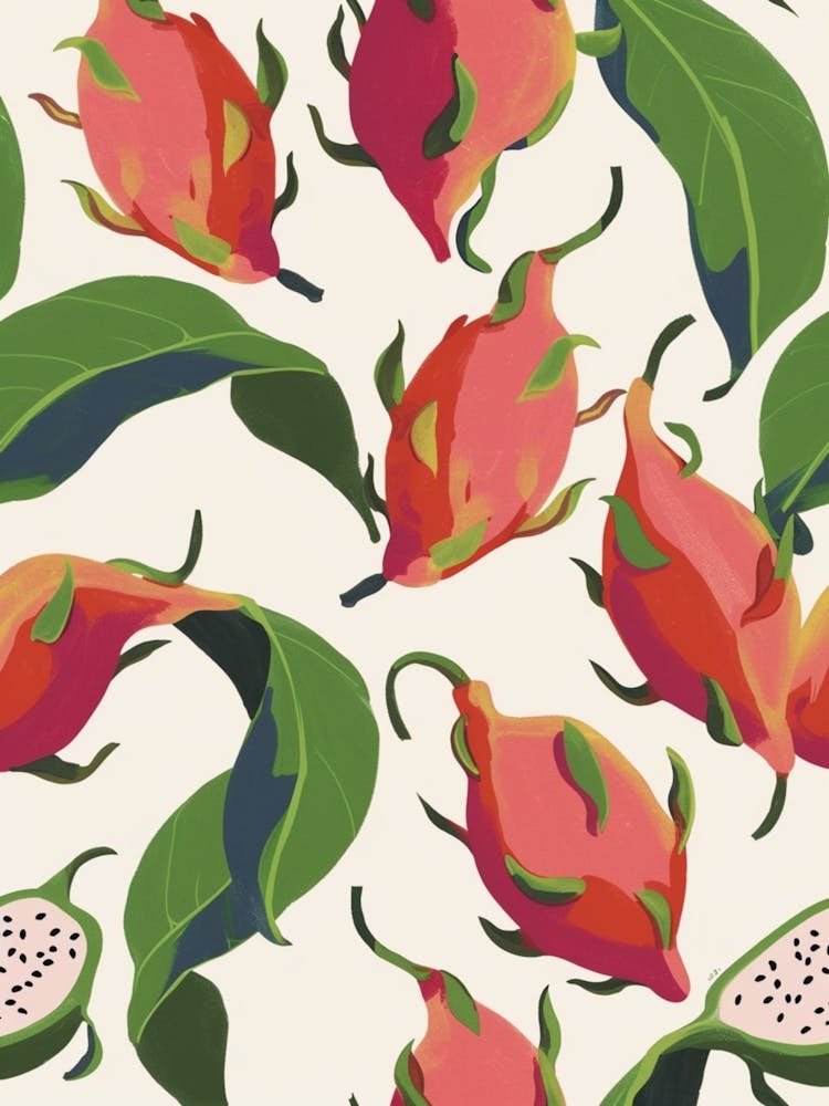 Dragon Fruit Pattern Illustration 3