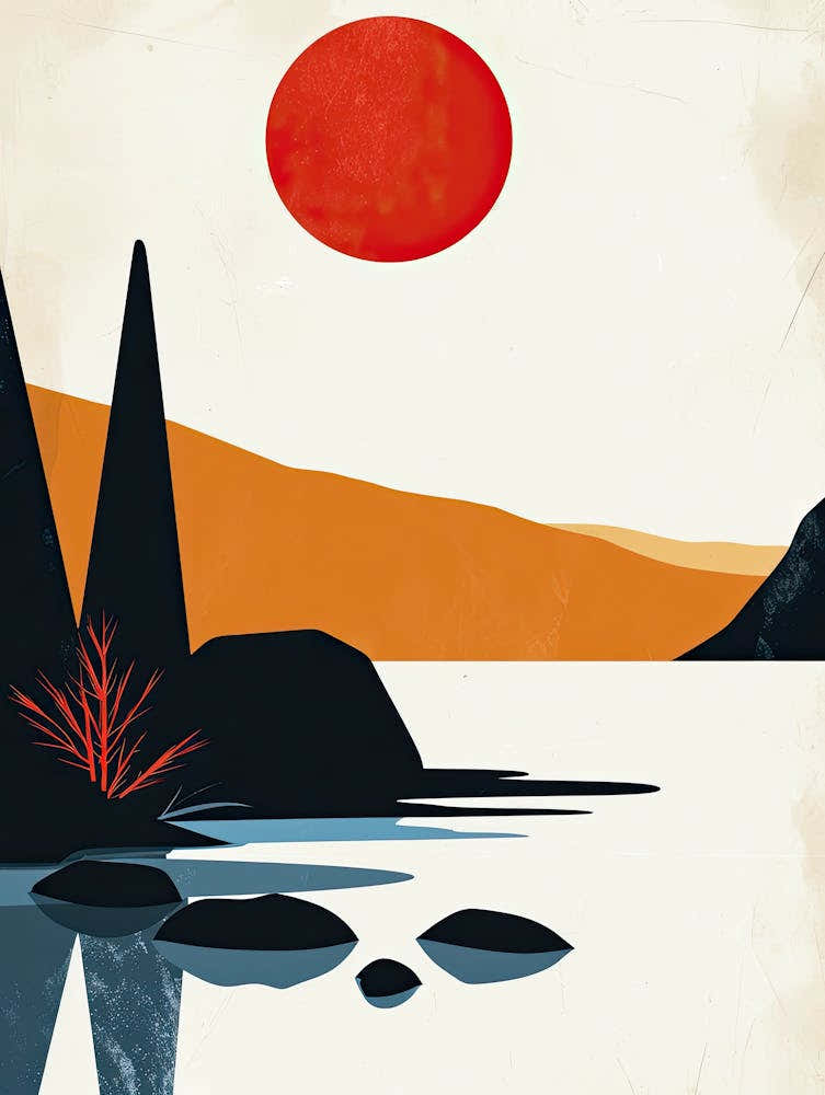 Sunset Over The Lake , Hygge