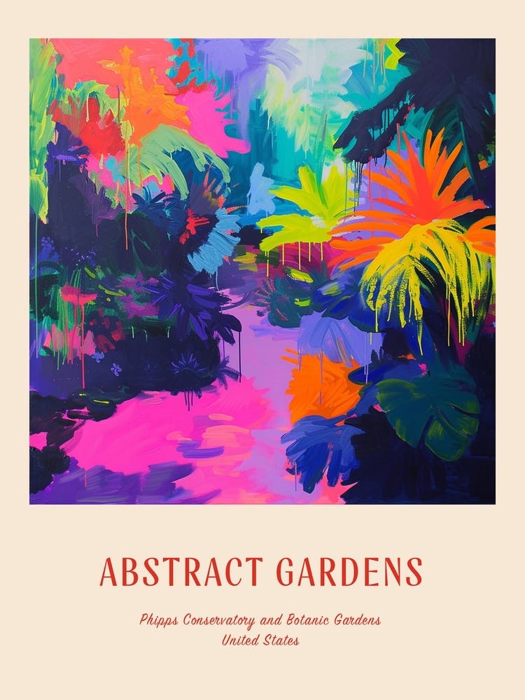 Colourful Gardens Phipps Conservatory And Botanic Gardens Usa 2 Red Poster