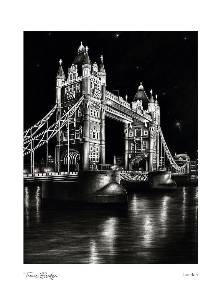 Tower Bridge London Pencil Sketch 1 