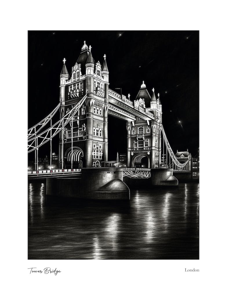 Tower Bridge London Pencil Sketch 1 