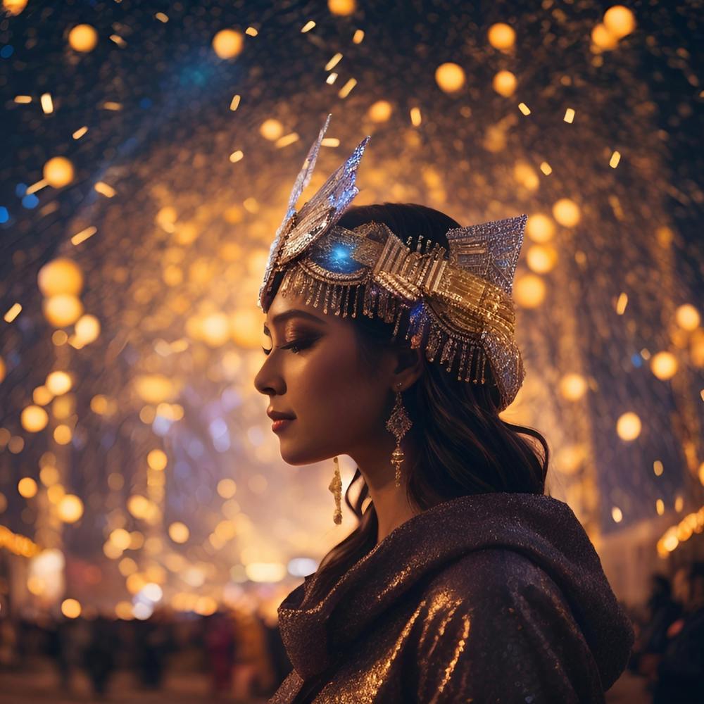 Portrait Of A Woman At Night( pharaoh and ancient Egyptian ) 