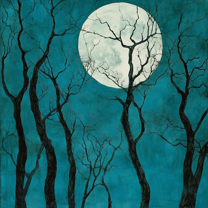 Full Moon Over Trees Art