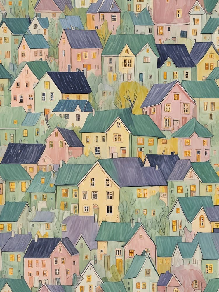 Pastel Houses Pattern