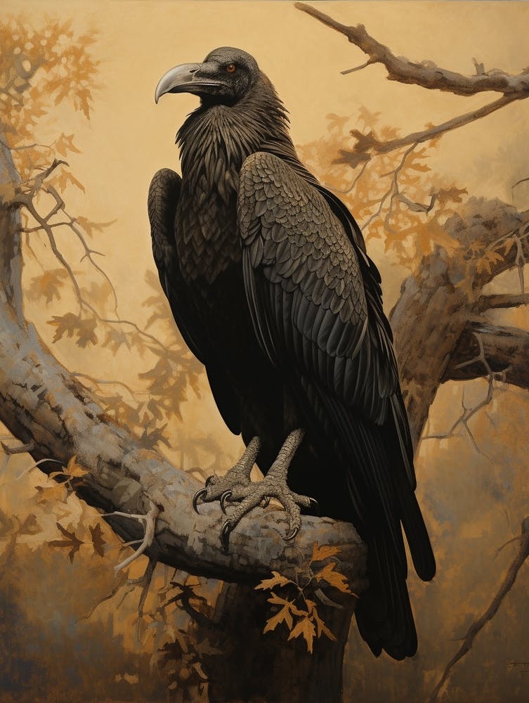 Dark And Moody Botanical Vulture 4