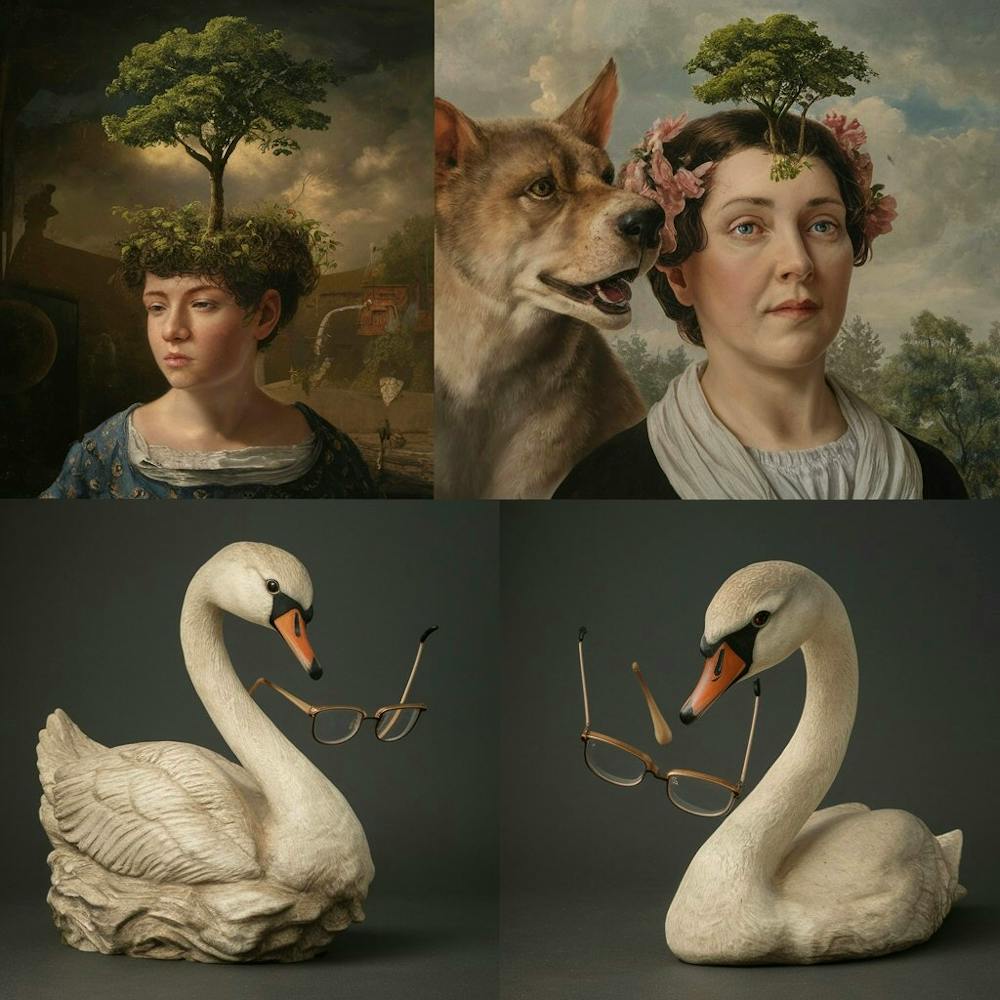 Eine Sammlung aufwendig detaillierter Kunstwerke