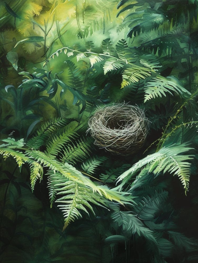 Birds Nest Fern Painting 1