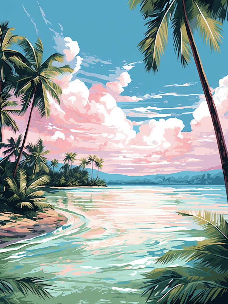 A Canvas Painting Of Matira Beach, Bora Bora 3