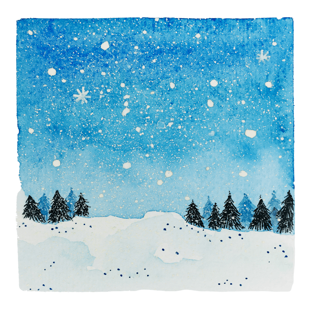 Watercolor Snowy Plains