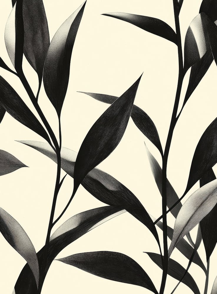 Black And White Leaves 16