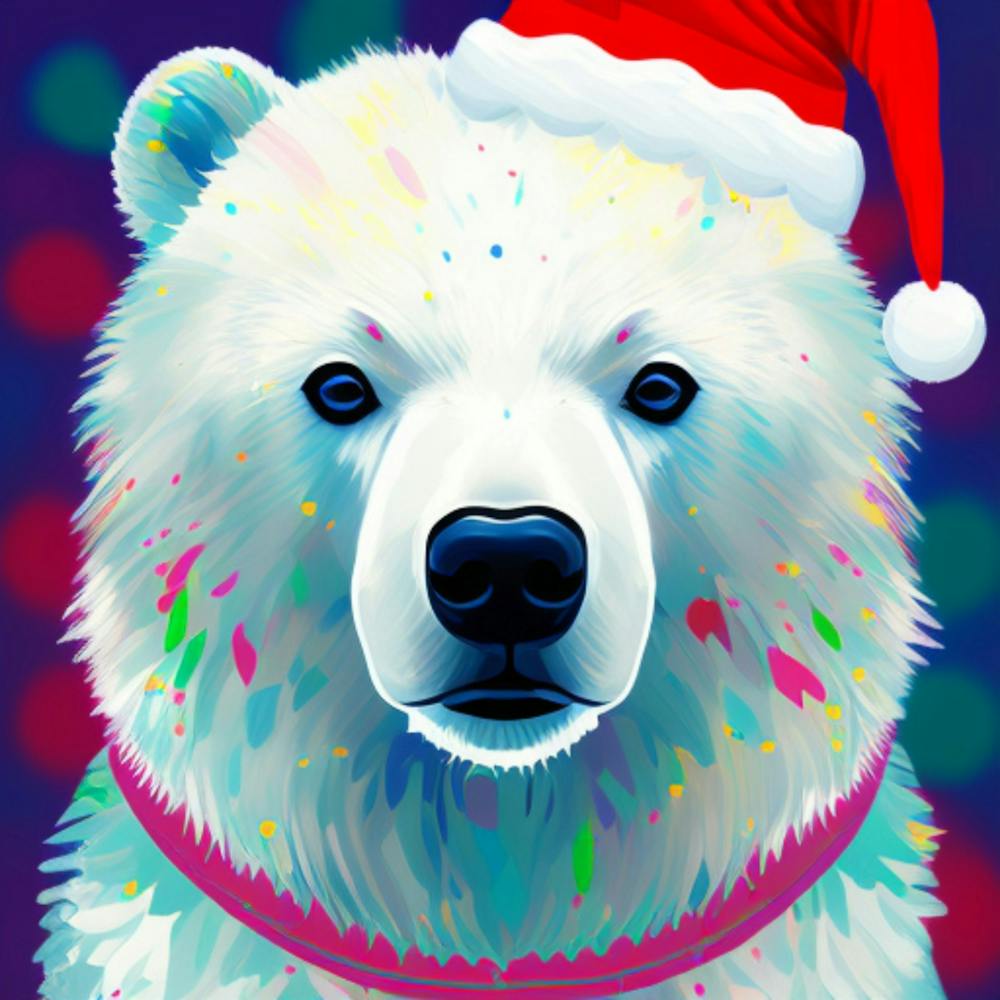 Christmas polar bear