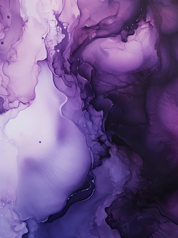 Purple And Black Flow Asbtract Painting 2