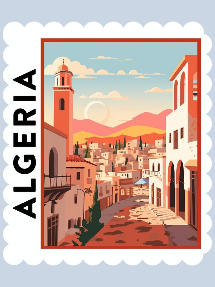 Algeria 3 Travel Stamp Poster