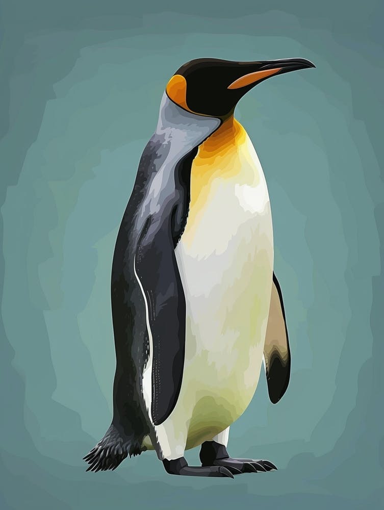 Emperor Penguin Cuverville Island Minimalist Illustration 1