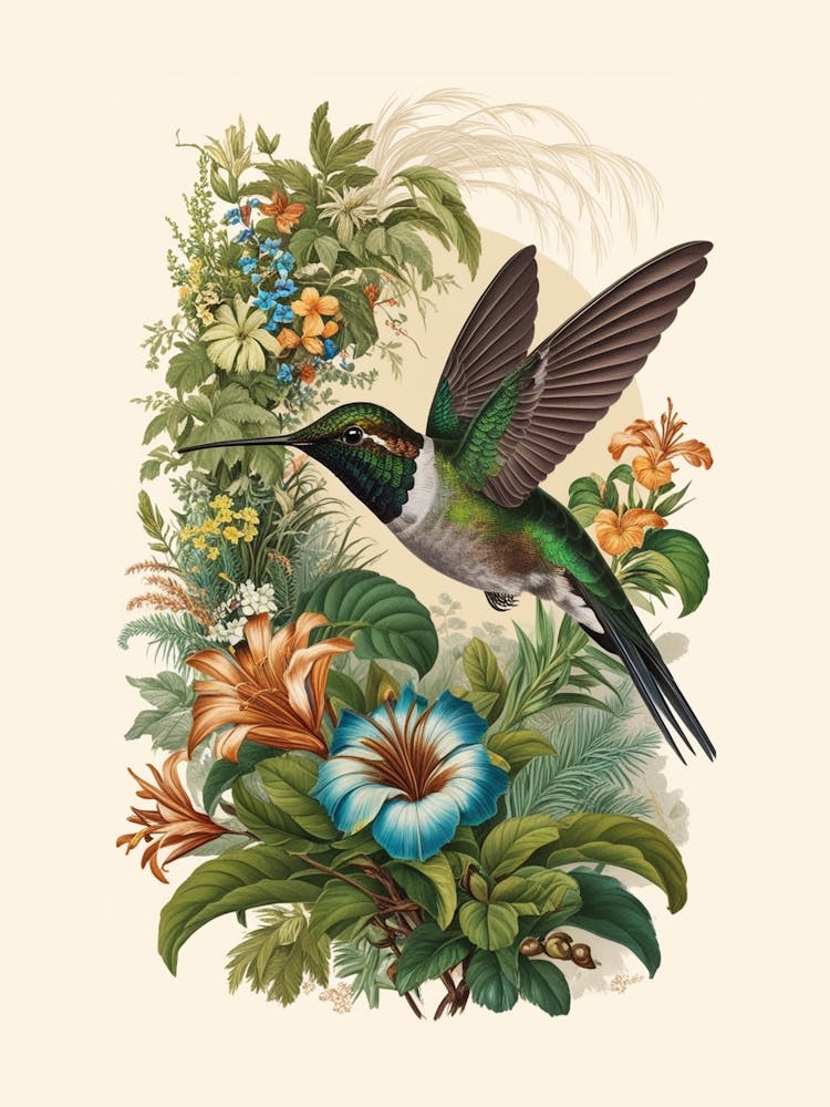 Hummingbird botanical flower beauty 18