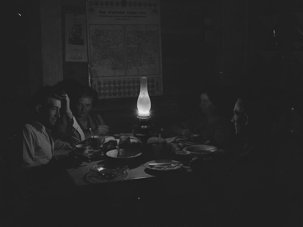 Untitled Photo, Possibly Related To Farm Family After Evening Meal, Pie Town, New Mexico By Russell Lee