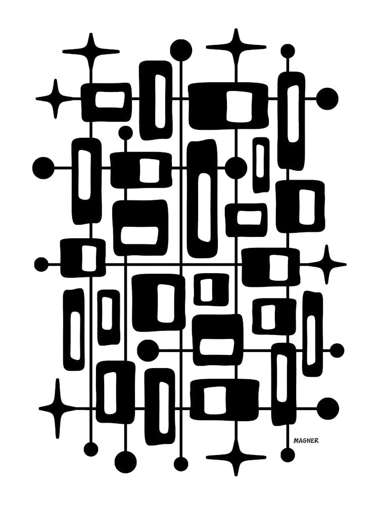 Mid Century Modern Kosmisches Abstrakt 3