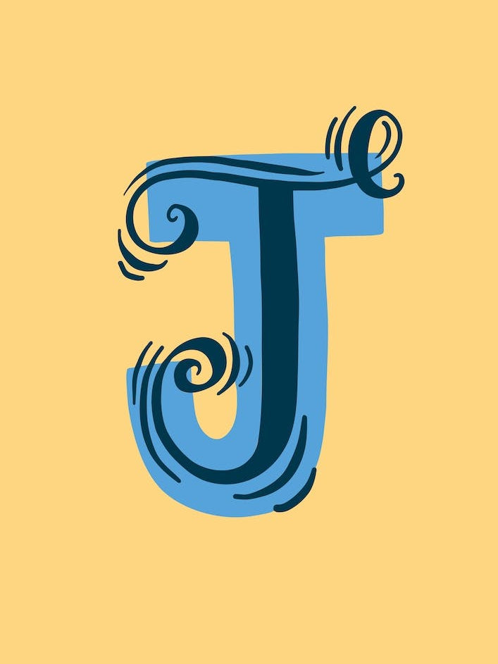 Letter J Typographic