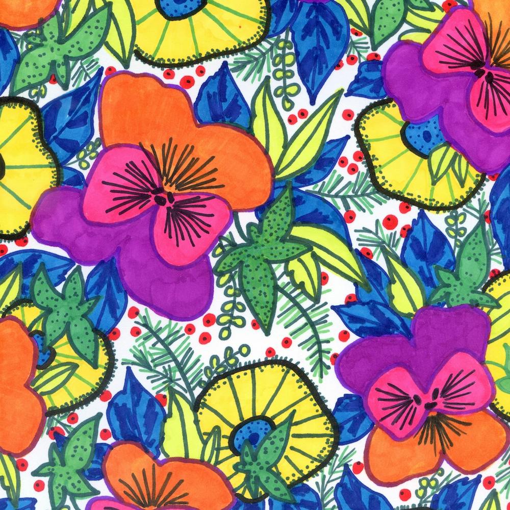 Orange Pansies