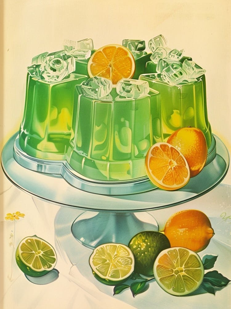 Lime Green Jelly Vintage Cookbook Inspired 2