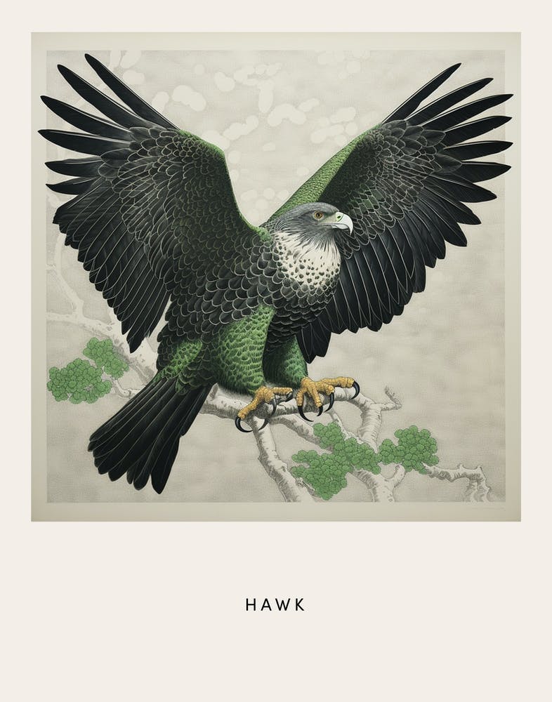 Ohara Koson Inspired Bird Painting Hawk 3 Poster