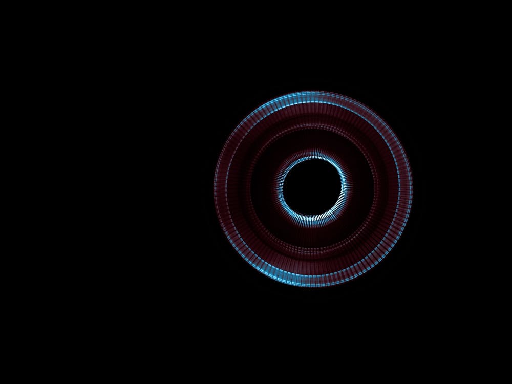 Glowing Abstract Curved Blue And Red Lines 12