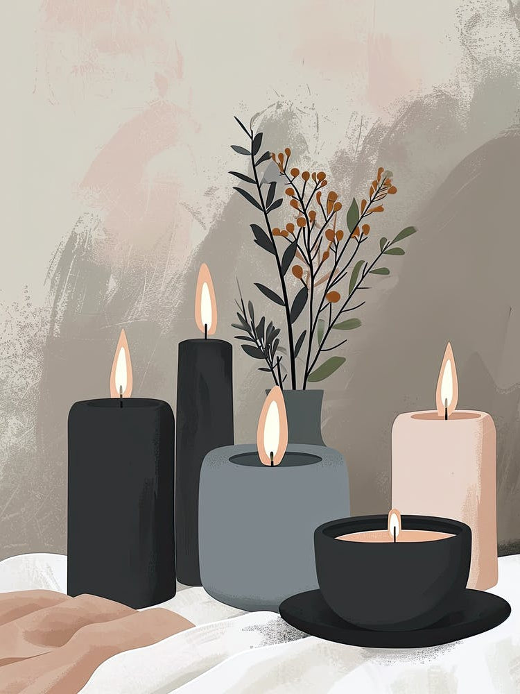 Candles And Flowers, Hygge