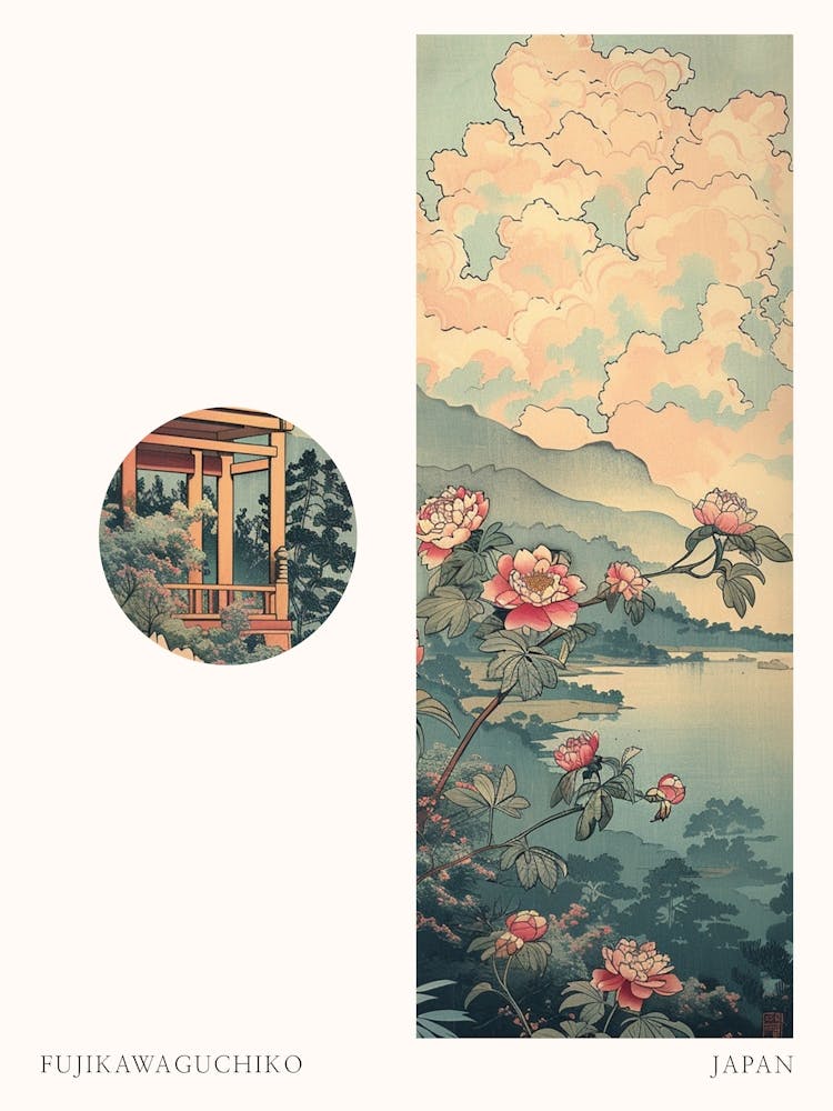 Fujikawaguchiko Japan 1 Cut Out Travel Poster