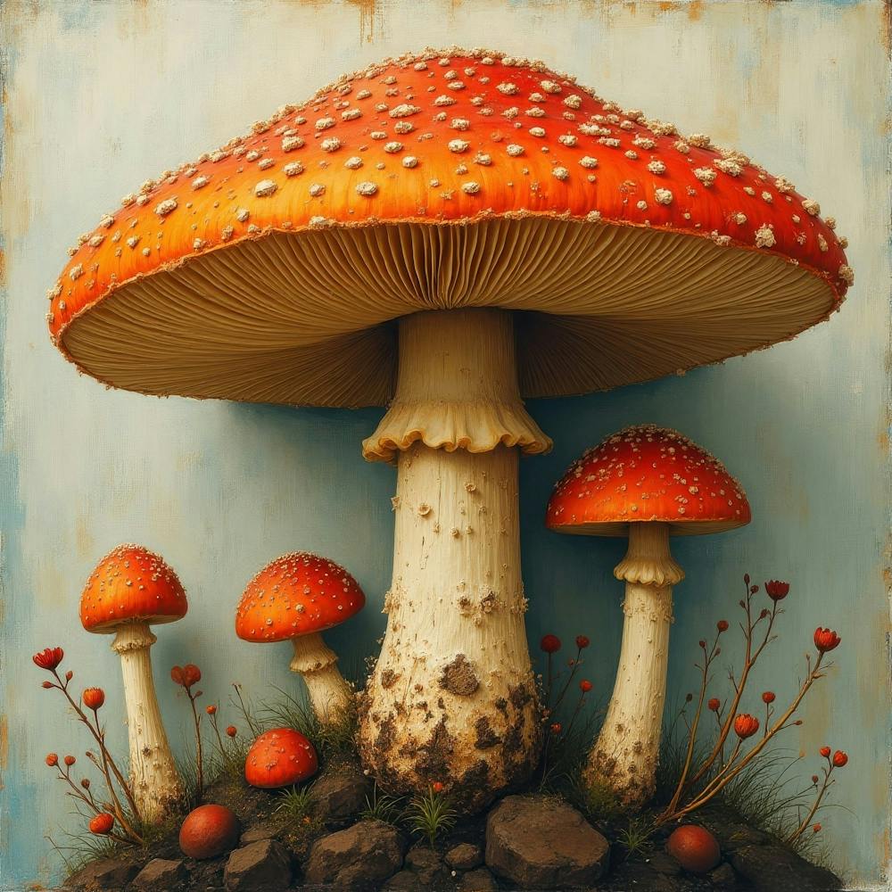 Mushrooms And Hearts