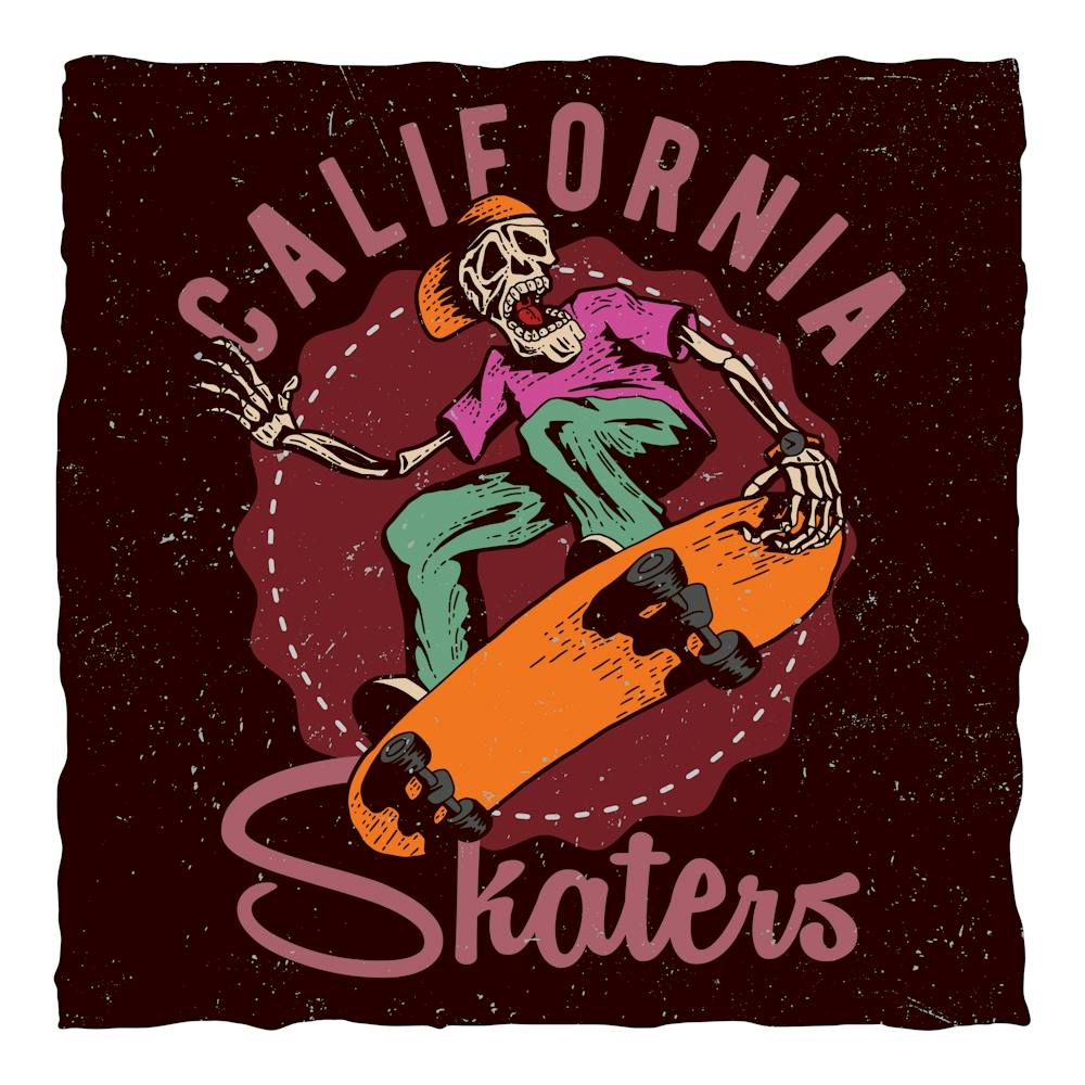 Vintage Skeleton Print Trendy Halloween Wall Art 05